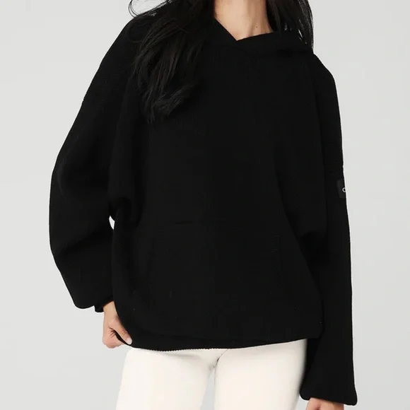 ALO Yoga | Sweaters | Alo Yoga Scholar Hooded Sweater Black S 